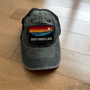 Deep Creek Lake Embroidered Patch Trucker Hat - Charcoal